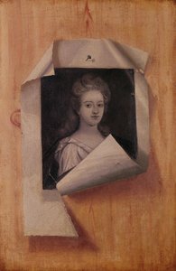 Trompe l&39;Oeil Portrait of a Lady 作： Edwaert Colyer or Collier